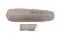 Chumash Pipe Fragment and Large Pestle Set of 2