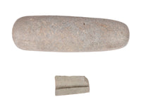 Chumash Pipe Fragment and Large Pestle Set of 2