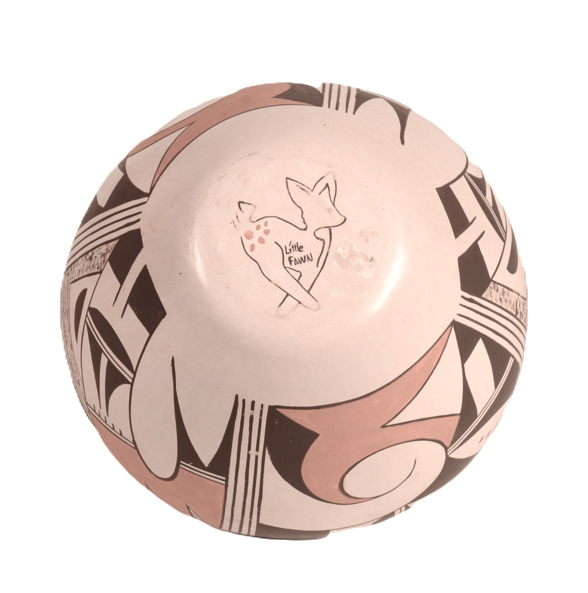Hopi Pueblo Polychrome Cream Slip Pottery Jar By Little Fawn Navasie Garcia