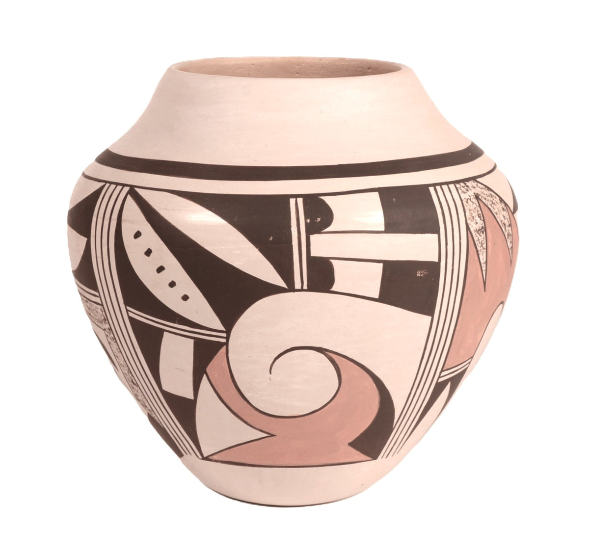 Hopi Pueblo Polychrome Cream Slip Pottery Jar By Little Fawn Navasie Garcia