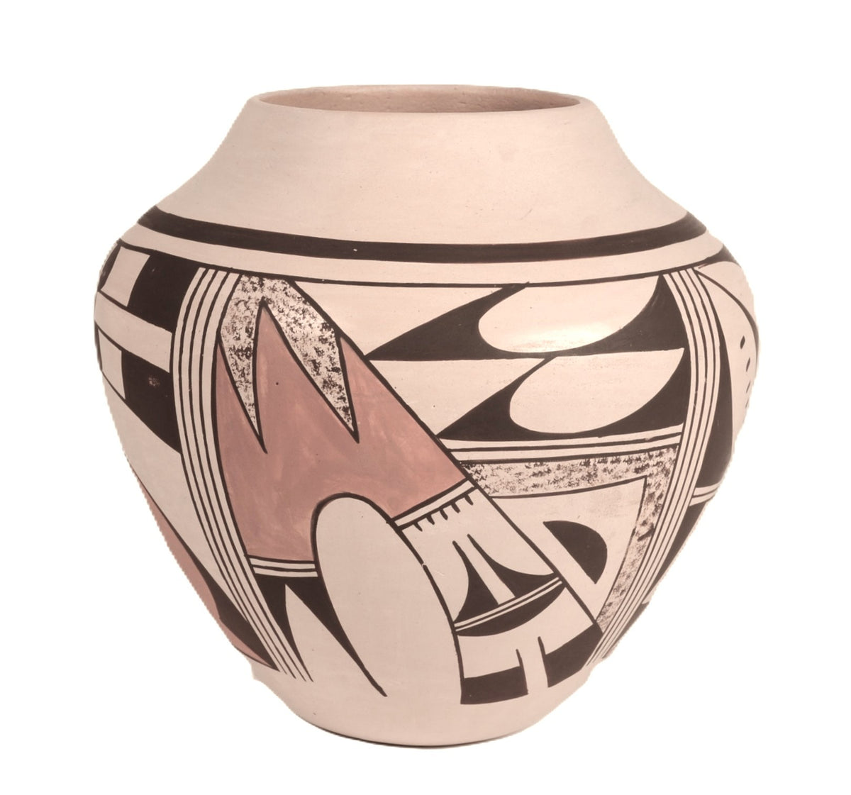 Hopi Pueblo Polychrome Cream Slip Pottery Jar By Little Fawn Navasie Garcia