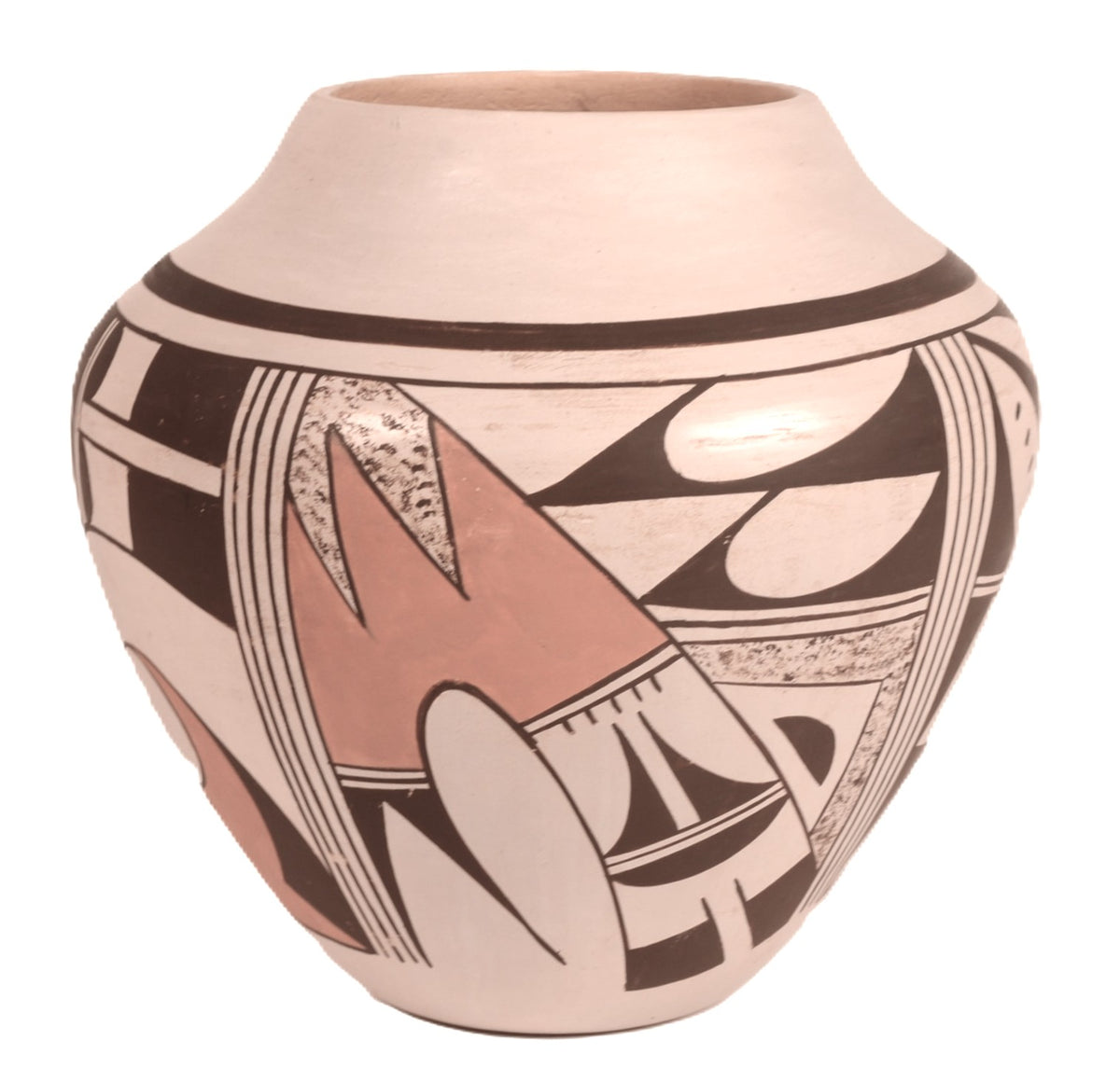 Hopi Pueblo Polychrome Cream Slip Pottery Jar By Little Fawn Navasie Garcia
