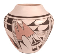 Hopi Pueblo Polychrome Cream Slip Pottery Jar By Little Fawn Navasie Garcia