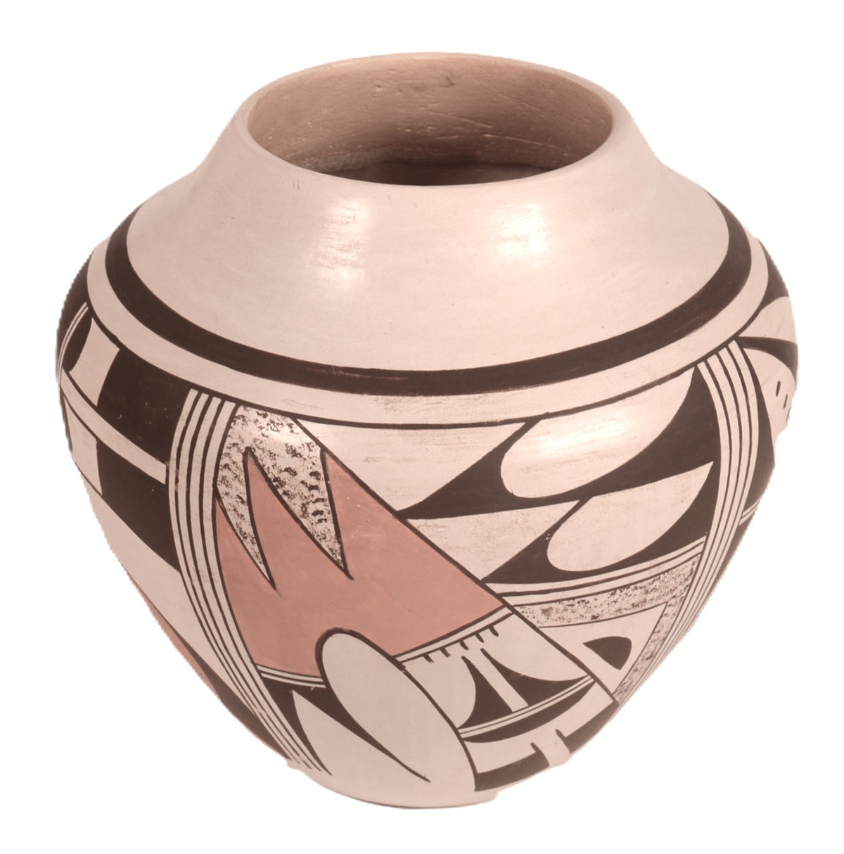 Hopi Pueblo Polychrome Cream Slip Pottery Jar By Little Fawn Navasie Garcia