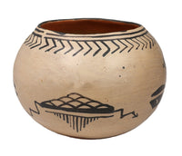 Cochiti Pueblo Pottery Bowl; Thunderbird and Thunder Clouds