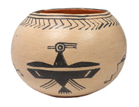 Cochiti Pueblo Pottery Bowl; Thunderbird and Thunder Clouds