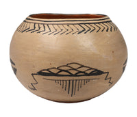 Cochiti Pueblo Pottery Bowl; Thunderbird and Thunder Clouds