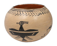 Cochiti Pueblo Pottery Bowl; Thunderbird and Thunder Clouds