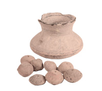 Pre-Columbian Central American Pottery with 8 Ceramic Beads