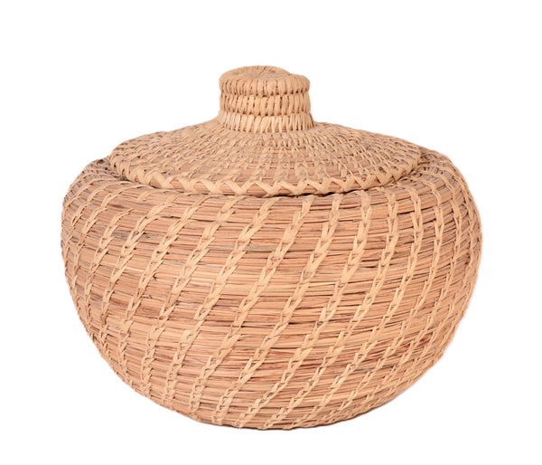 Papago Lidded Split-Stitch Basket
