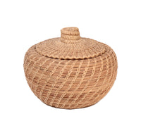 Papago Lidded Split-Stitch Basket