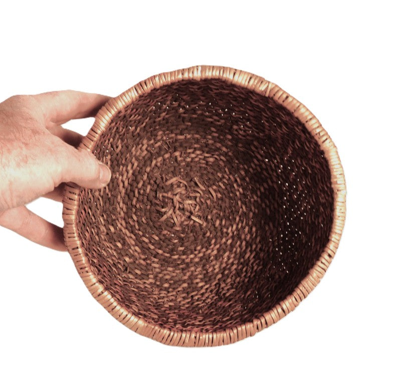 Havasupai Twined with Coil Rim Polychrome Basket