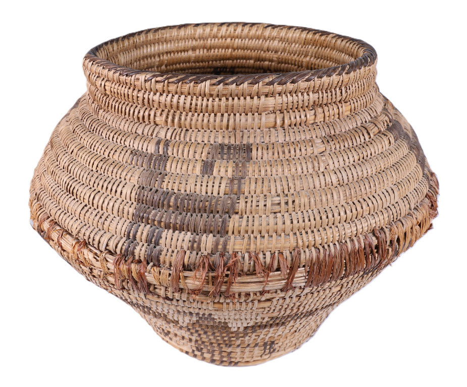 Large Pima Storage Basket - Dog and Eagle Motifs