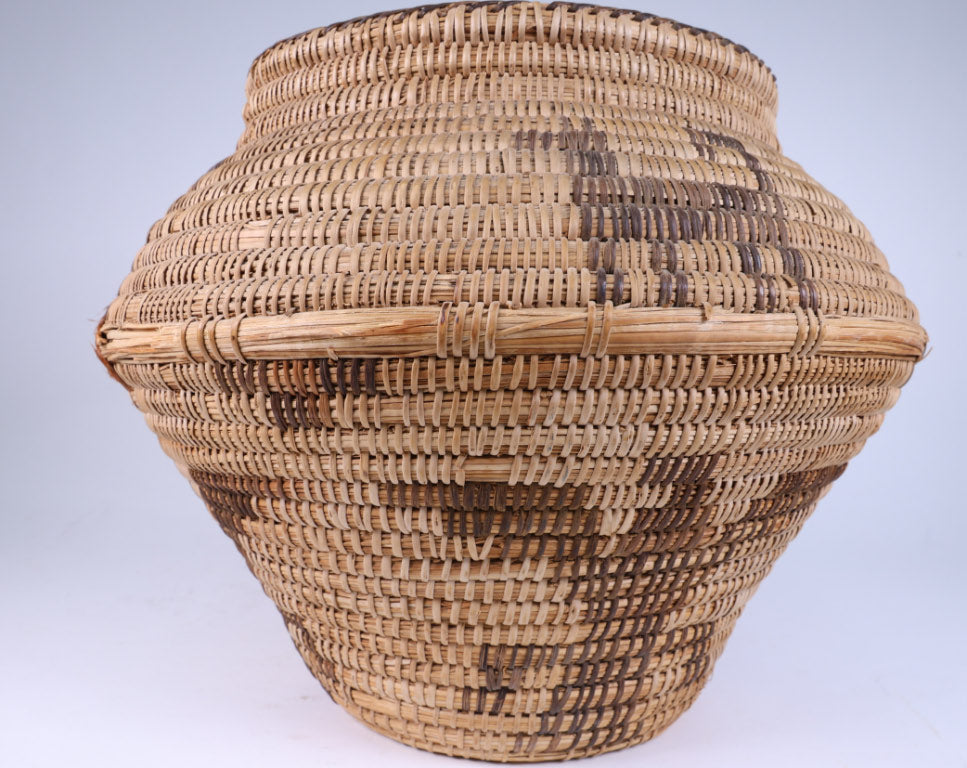 Large Pima Storage Basket - Dog and Eagle Motifs