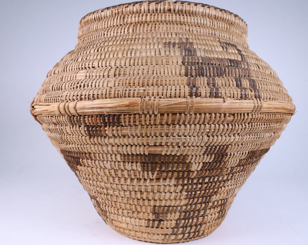 Large Pima Storage Basket - Dog and Eagle Motifs