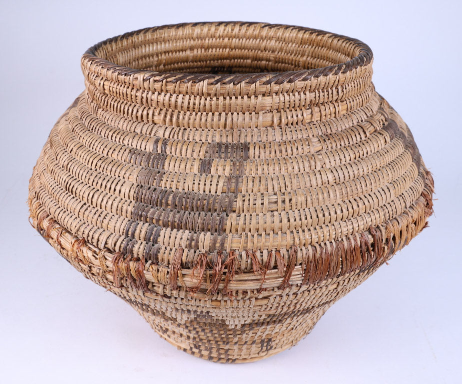 Large Pima Storage Basket - Dog and Eagle Motifs