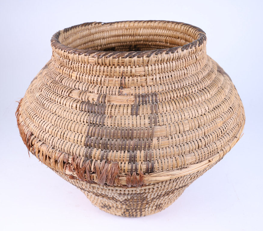 Large Pima Storage Basket - Dog and Eagle Motifs