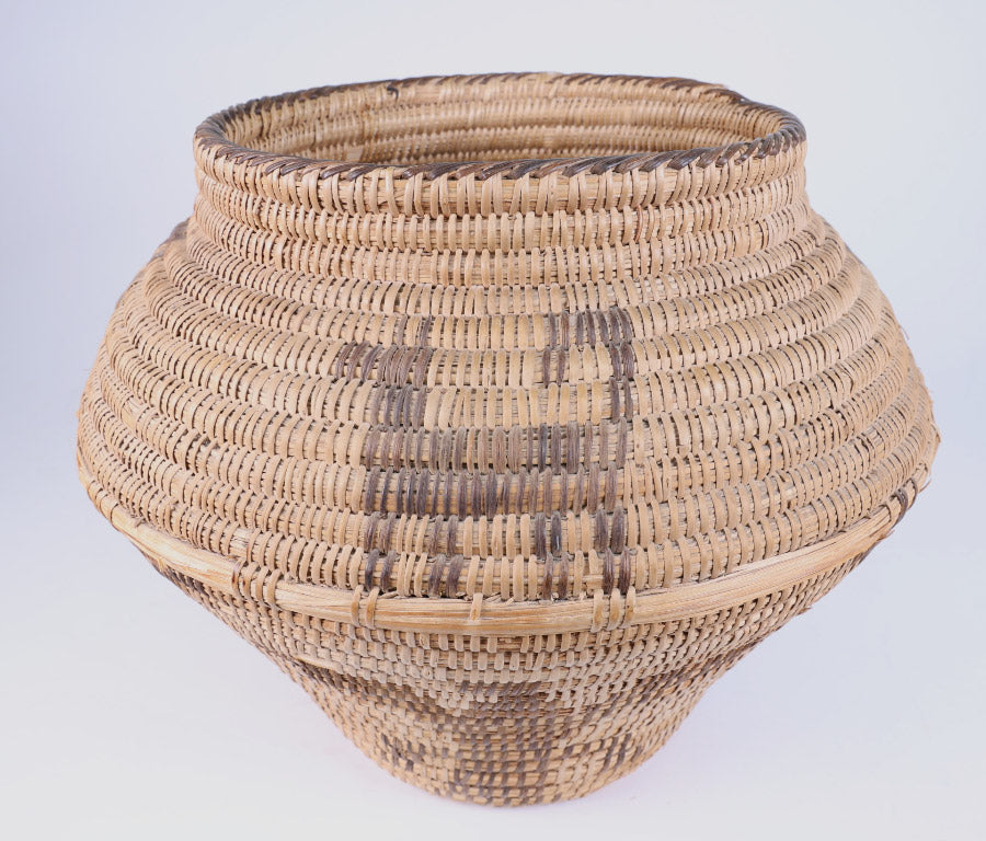 Large Pima Storage Basket - Dog and Eagle Motifs