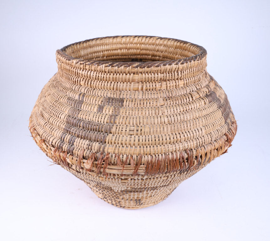 Large Pima Storage Basket - Dog and Eagle Motifs