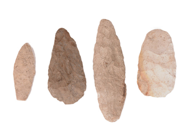 Prehistoric Points and Blades Artifacts Set of 4