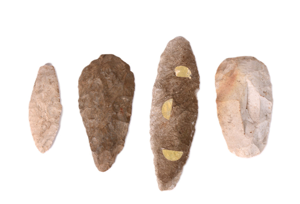 Prehistoric Points and Blades Artifacts Set of 4