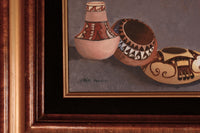 Oil Painting Still Life of 3 Pueblo Pottery By Chris Freiltel