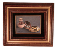 Oil Painting Still Life of 3 Pueblo Pottery By Chris Freiltel