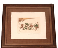 Santa Clara Pueblo Fine Art Framed Silkscreen By Camilio Sunflower Tafoya