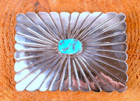 Navajo Sterling Silver & Turquoise Belt Buckle