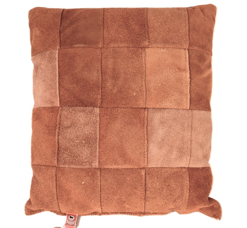 Plains Beaded Hide Leather Square Pillow