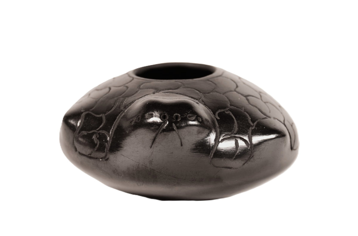 Mata Ortiz Black Turtle Pottery By Jose L. Quezada