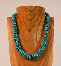 Santo Domingo or Navajo Turquoise Graduated Necklace
