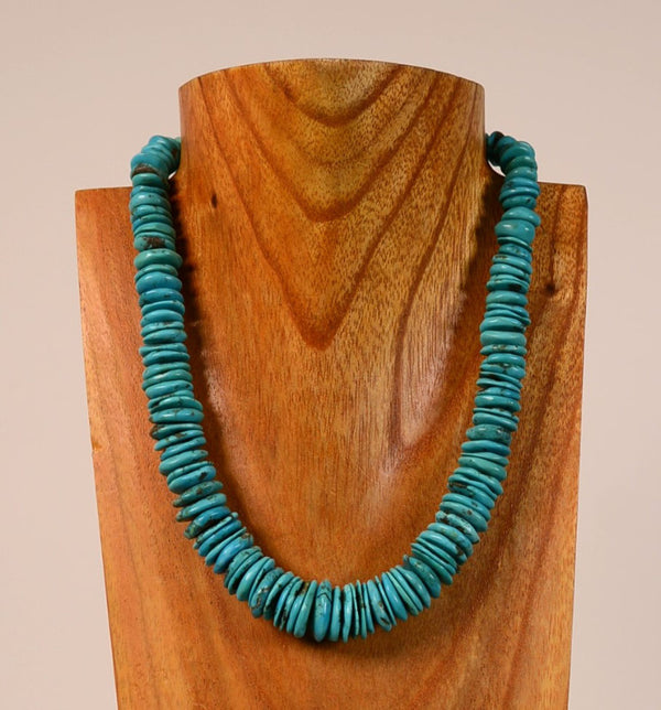 Santo Domingo or Navajo Turquoise Graduated Necklace