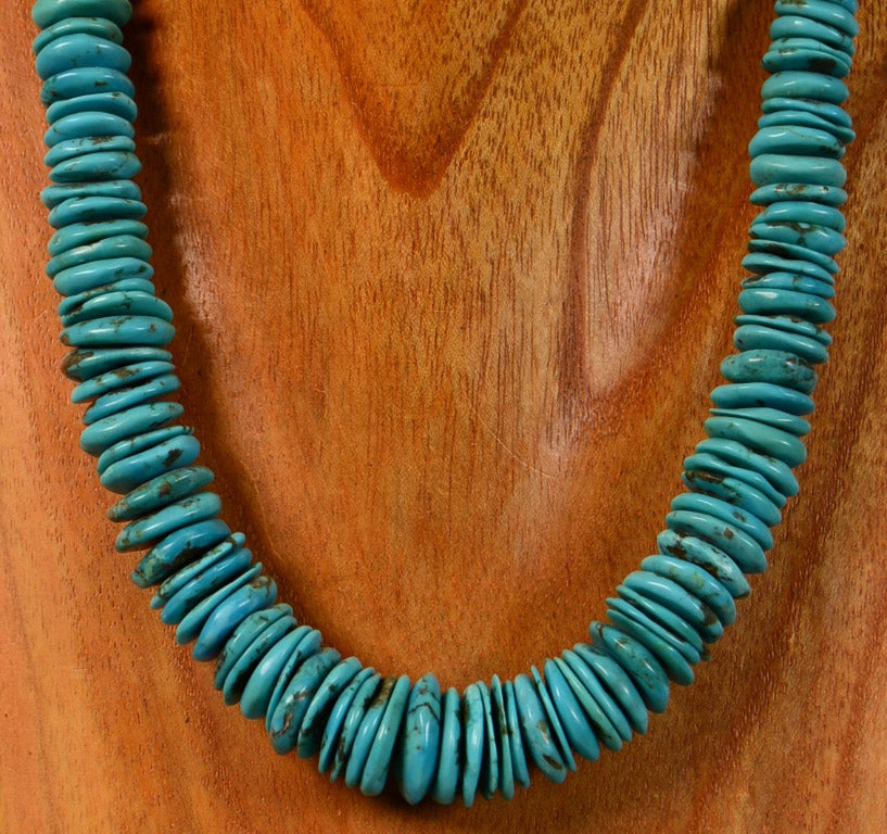 Santo Domingo or Navajo Turquoise Graduated Necklace