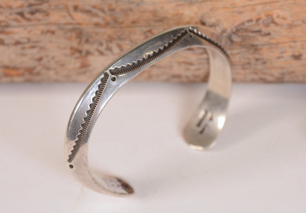 Navajo Sterling Silver Cuff Bracelet by  Angela Lee