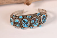 Navajo Cuff Bracelet with high grade Natural Caline Black Matrix Mine