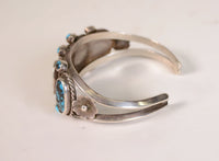 Navajo Cuff Bracelet with high grade Natural Caline Black Matrix Mine