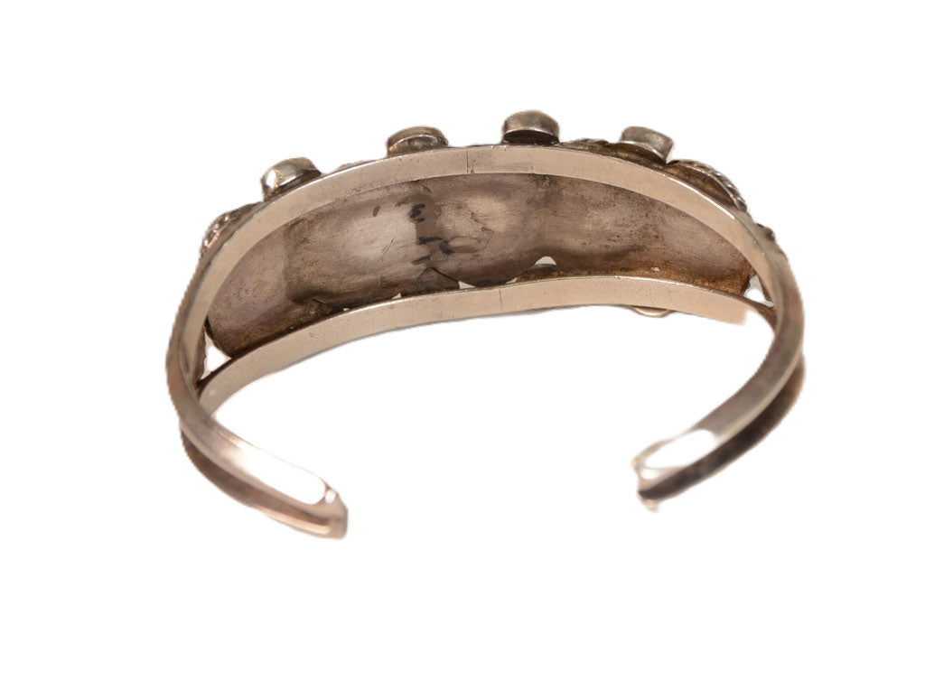 Navajo Cuff Bracelet with high grade Natural Caline Black Matrix Mine