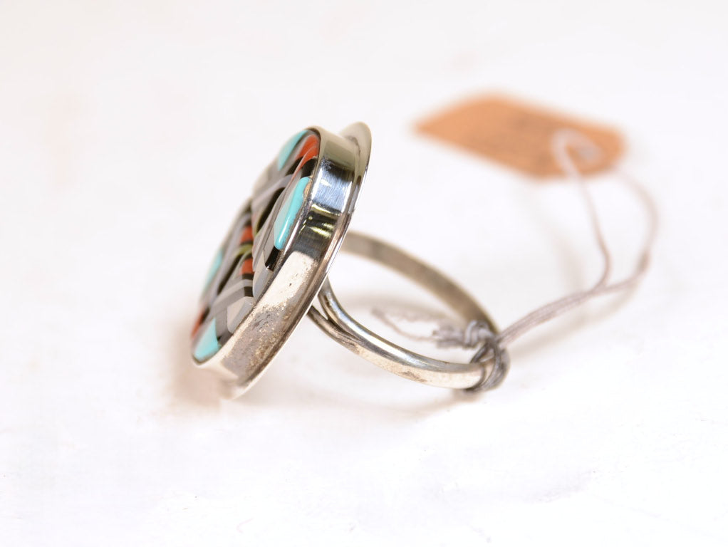 Vintage Yelmo Natachu Zuni Multistone Inlay Ring Size: 9.75