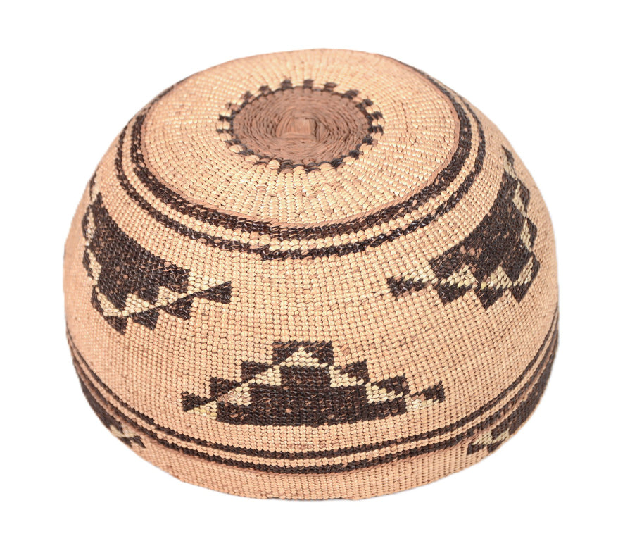 Yurok Hat Basketry with Yellow quill