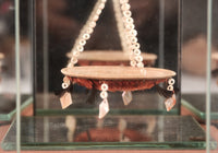 Pomo Miniature Feathered and Shell Basket in Glass and Mirrored Case