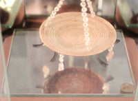 Pomo Miniature Feathered and Shell Basket in Glass and Mirrored Case
