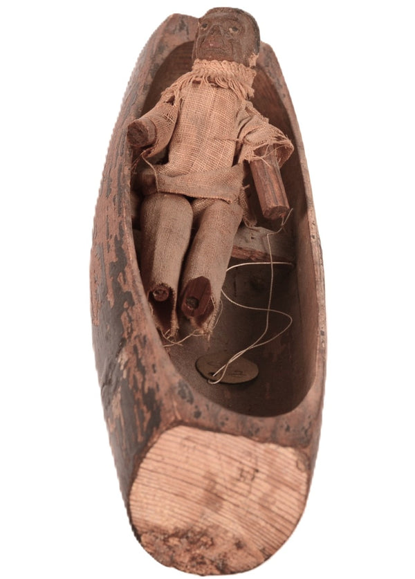 Rare Seminole Wood Canoe with Figure