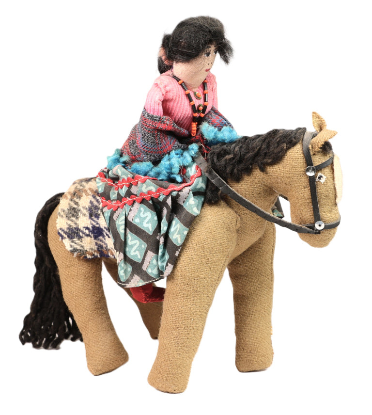 Navajo Female Riding a Horse Doll