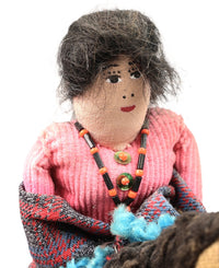 Navajo Female Riding a Horse Doll