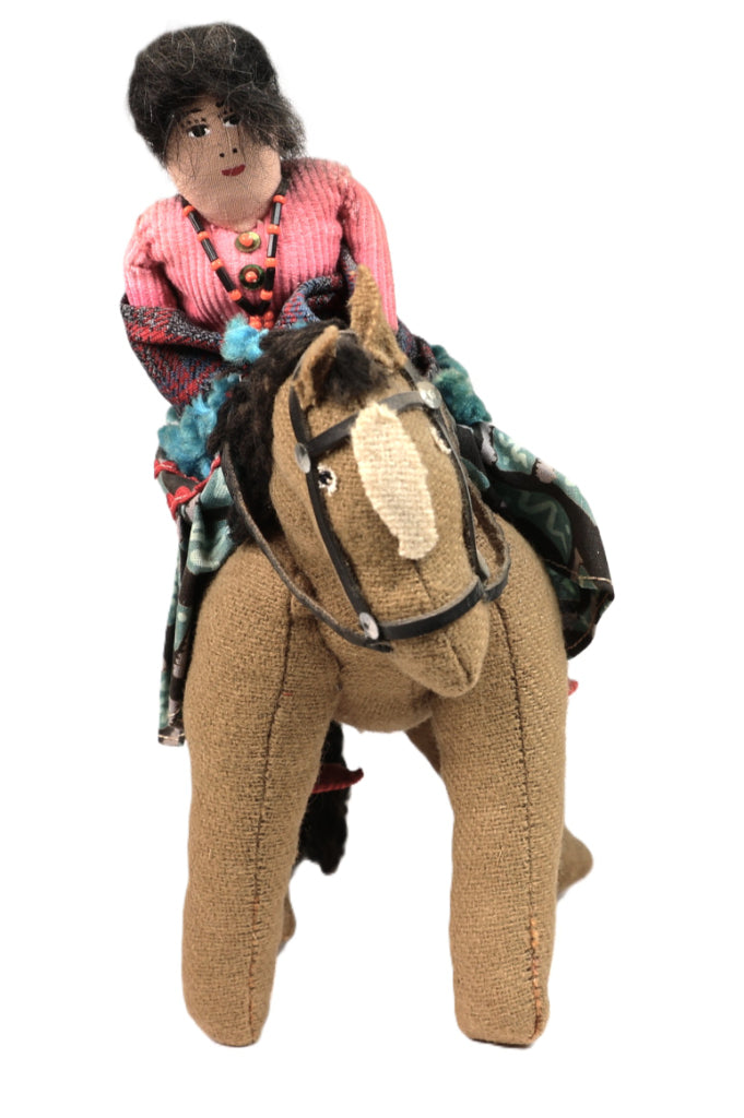 Navajo Female Riding a Horse Doll