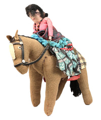 Navajo Female Riding a Horse Doll