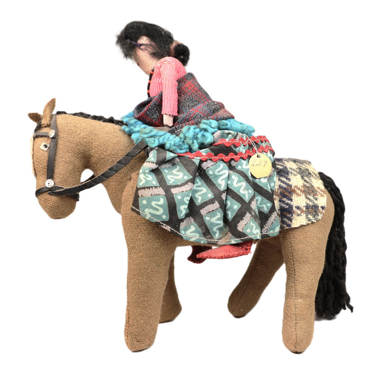 Navajo Female Riding a Horse Doll