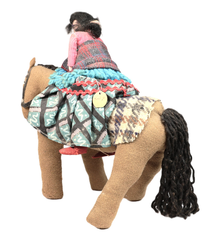 Navajo Female Riding a Horse Doll