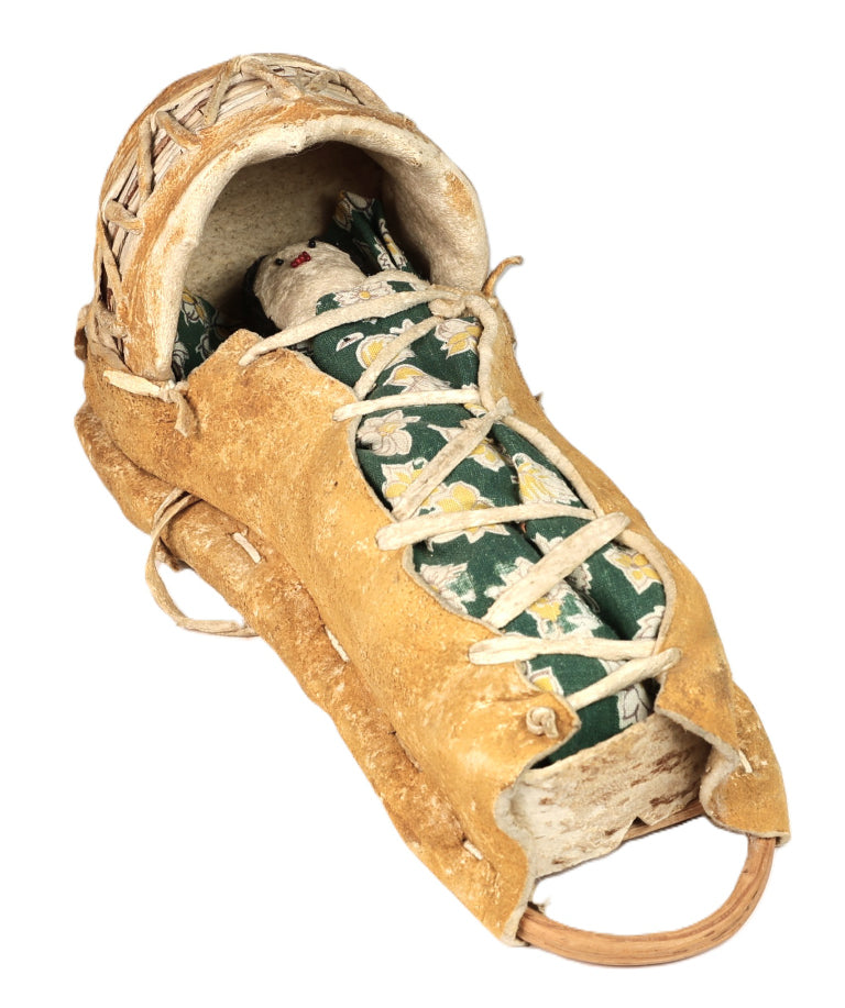 Mescalero Apache Toy Cradle with Doll By Guadalupe Tessay